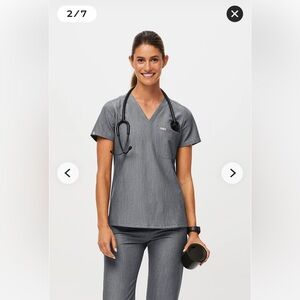 Figs Graphite Catarina Scrub Top